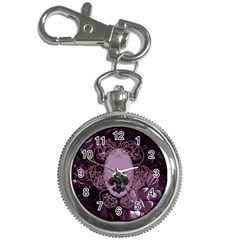 Soft Violett Floral Design Key Chain Watches