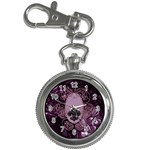 Soft Violett Floral Design Key Chain Watches Front