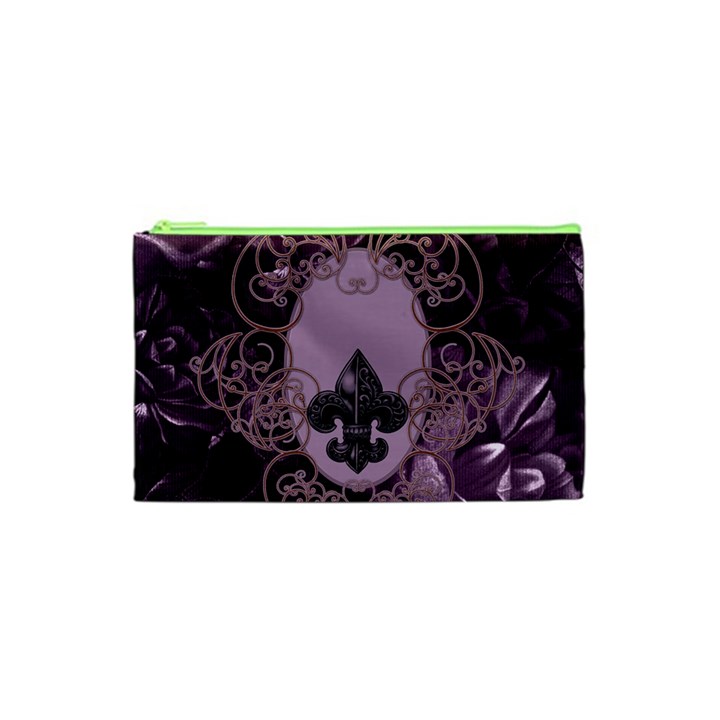 Soft Violett Floral Design Cosmetic Bag (XS)