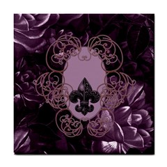 Soft Violett Floral Design Tile Coasters by FantasyWorld7