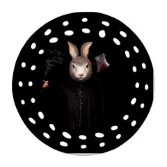 Evil Rabbit Ornament (round Filigree) by Valentinaart