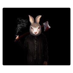 Evil Rabbit Double Sided Flano Blanket (small)  by Valentinaart