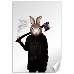 Evil Rabbit Canvas 12  X 18   by Valentinaart
