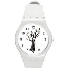 Dead Tree  Round Plastic Sport Watch (m) by Valentinaart