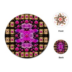 Flowers And Gold In Fauna Decorative Style Playing Cards (round)  by pepitasart