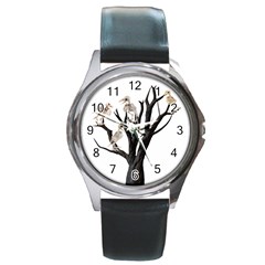 Dead Tree  Round Metal Watch by Valentinaart