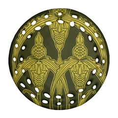 Green Floral Art Nouveau Ornament (round Filigree) by NouveauDesign