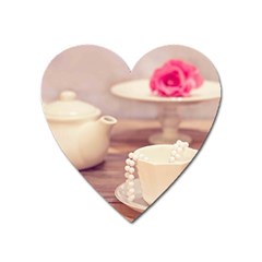 High Tea, Shabby Chic Heart Magnet by NouveauDesign