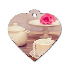 High Tea, Shabby Chic Dog Tag Heart (two Sides) by NouveauDesign