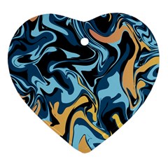 Abstract Marble 18 Heart Ornament (Two Sides)