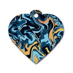 Abstract Marble 18 Dog Tag Heart (One Side)