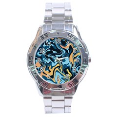 Abstract Marble 18 Stainless Steel Analogue Watch