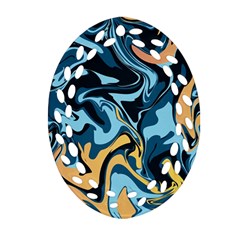 Abstract Marble 18 Oval Filigree Ornament (Two Sides)