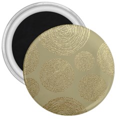 Modern, Gold,polka Dots, Metallic,elegant,chic,hand Painted, Beautiful,contemporary,deocrative,decor 3  Magnets by NouveauDesign