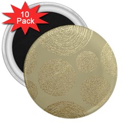 Modern, Gold,polka Dots, Metallic,elegant,chic,hand Painted, Beautiful,contemporary,deocrative,decor 3  Magnets (10 Pack)  by NouveauDesign