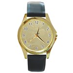 modern, gold,polka dots, metallic,elegant,chic,hand painted, beautiful,contemporary,deocrative,decor Round Gold Metal Watch Front