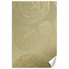 Modern, Gold,polka Dots, Metallic,elegant,chic,hand Painted, Beautiful,contemporary,deocrative,decor Canvas 24  X 36 