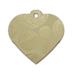 Modern, Gold,polka Dots, Metallic,elegant,chic,hand Painted, Beautiful,contemporary,deocrative,decor Dog Tag Heart (two Sides)