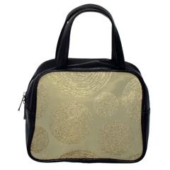 Modern, Gold,polka Dots, Metallic,elegant,chic,hand Painted, Beautiful,contemporary,deocrative,decor Classic Handbags (one Side)