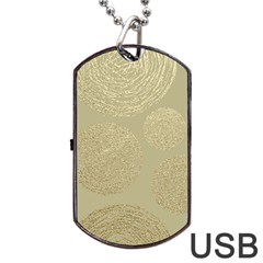 Modern, Gold,polka Dots, Metallic,elegant,chic,hand Painted, Beautiful,contemporary,deocrative,decor Dog Tag Usb Flash (one Side)