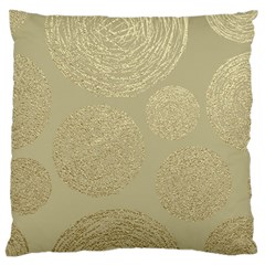 Modern, Gold,polka Dots, Metallic,elegant,chic,hand Painted, Beautiful,contemporary,deocrative,decor Large Flano Cushion Case (two Sides)