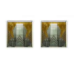 Art Nouveau Gold Silver Cufflinks (square) by NouveauDesign