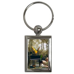 Funny Parrots In A Fantasy World Key Chains (rectangle)  by FantasyWorld7