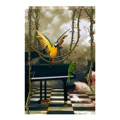 Funny Parrots In A Fantasy World Shower Curtain 48  X 72  (small)  by FantasyWorld7