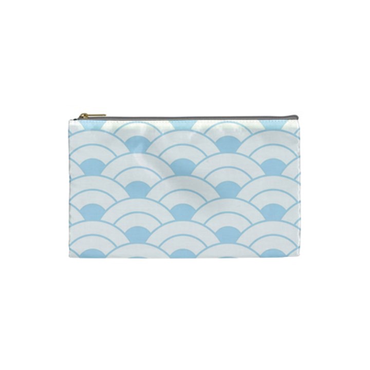 blue,white,shell,pattern Cosmetic Bag (Small) 