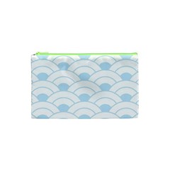 Blue,white,shell,pattern Cosmetic Bag (xs) by NouveauDesign