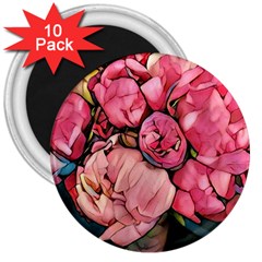 Beautiful Peonies 3  Magnets (10 Pack)  by NouveauDesign