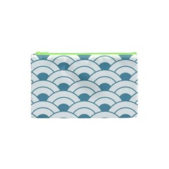 Art Deco Teal White Cosmetic Bag (xs) by NouveauDesign