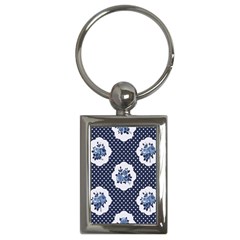 Shabby Chic Navy Blue Key Chains (rectangle)  by NouveauDesign