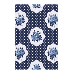 Shabby Chic Navy Blue Shower Curtain 48  X 72  (small)  by NouveauDesign
