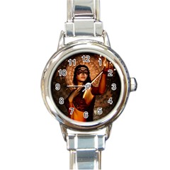 Wonderful Fantasy Women With Mask Round Italian Charm Watch