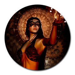 Wonderful Fantasy Women With Mask Round Mousepads by FantasyWorld7