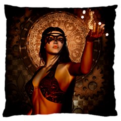 Wonderful Fantasy Women With Mask Large Flano Cushion Case (two Sides) by FantasyWorld7