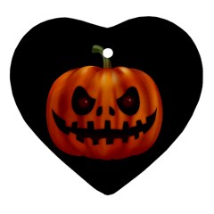 Halloween Pumpkin Ornament (heart) by Valentinaart