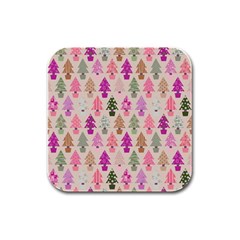 Christmas tree pattern Rubber Square Coaster (4 pack) 