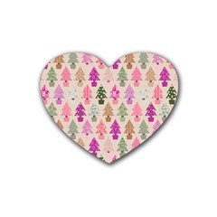 Christmas tree pattern Heart Coaster (4 pack) 