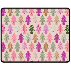 Christmas Tree Pattern Fleece Blanket (medium)  by Valentinaart