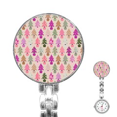 Christmas tree pattern Stainless Steel Nurses Watch