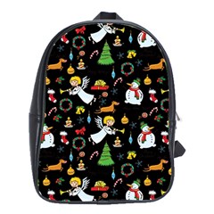 Christmas Pattern School Bag (xl) by Valentinaart