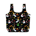 Christmas pattern Full Print Recycle Bags (M)  Back