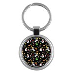 Christmas pattern Key Chains (Round)  Front