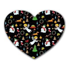 Christmas Pattern Heart Mousepads