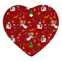 Christmas Pattern Ornament (heart) by Valentinaart