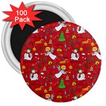 Christmas pattern 3  Magnets (100 pack) Front