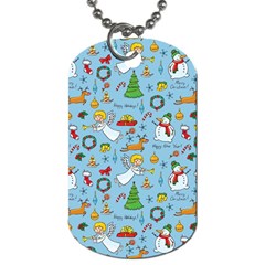 Christmas Pattern Dog Tag (one Side) by Valentinaart