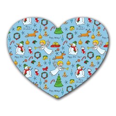 Christmas Pattern Heart Mousepads by Valentinaart